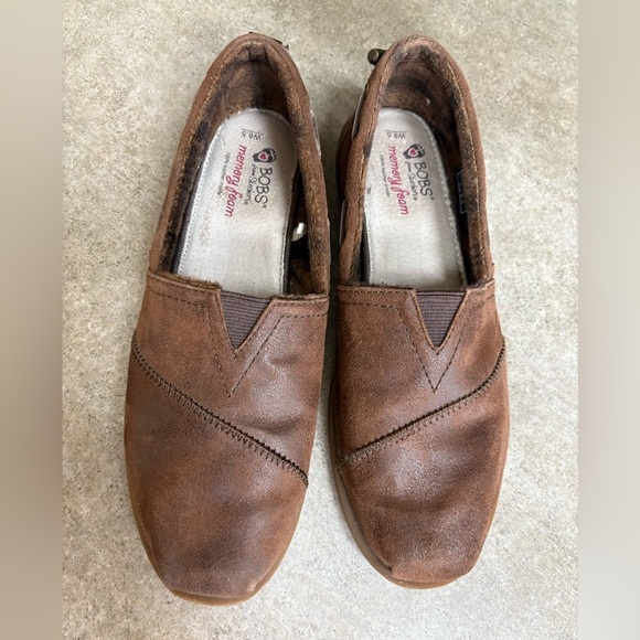 BOBS by Skechers Chill Luxe Buttoned Up Women's Leather Slip On Flats Size 8.5 - Picture 2 of 5